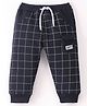 Pepito Fleece & Woolen Full Length Checkered Pant - Navy Blue