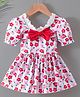 Babyhug Half Sleeves Frock Swimsuit Floral Print - Red