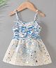 Kookie Kids Sleeveless Frock Style Swim Suit Sequined Design - Blue