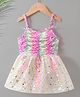 Kookie Kids Sleeveless Frock Style Swim Suit Sequined Design - Pink
