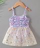 Kookie Kids Sleeveless Frock Style Swim Suit Sequined Design - Purple