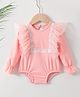 Kookie Kids Full Sleeves V Cut Swimsuit Frill Detailing - Pink
