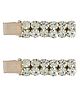 Aye Candy Set Of 2 Diamond Small Double Line Diamonds On Alligator Clips - Silver