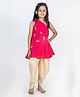 MR.BRAT One  Shoulder Dragonfly Embroidered  Kurta Dhoti Set - Pink