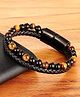 Yellow Chimes Bracelet For Men Black and Orange Beaded Stretchable Bracelet For Men and Boys