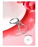 Yellow Chimes Rings for Women Dual Flip Rose Gold Ring Adjustable Crystal Rings - Silver