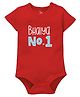 Zeezeezoo Raksha Bandhan Theme Half Sleeves Bhaiya No 1 Printed  Onesie - Red