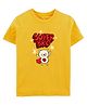Zeezeezoo Rakhi Theme Half Sleeves Super Bro Text Printed Kids T Shirt - Yellow