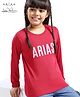 Arias Cotton Full Sleeves T-Shirt With 3D Applique - Red