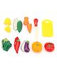 Ratnas Realistic Cutting Vegetables Play Set of 8 Pieces with Chopping Board & Knife - Multicolour