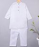 KAVEE Pure Cotton Full Sleeves Solid Kurta With Pyjama - White