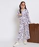 READIPRINT Full Sleeves Abstract Blob Printed Co Ord Set - Cream