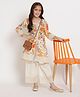 READIPRINT Full Sleeves Laced Embellished And Schiffli Embroidered Kurta    And Palazzo - Peach