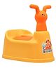 Nabhya Toilet Trainer Baby Potty Seat Cartoon Face with Removable Tray & Closing Lid - Orange