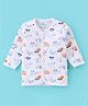 Child World Interlock Knit Full Sleeves Vest Car Print - White