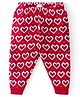 Babyhug Knit Full Length Fleece and Woollen Pant Heart Design - Red