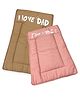Carerio Baby Sleeping Soft Cotton Bedding Printed I love Mom and Dad Pack of 2 - Brown & Pink