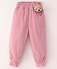 Kookie Kids Full Length Solid Colour with Bear Applique Lounge Pant - Pink