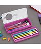 HAZEL Pencil Box for Art Organizer and Storage Creative Crayon Box for Stationary Box Compass Box with Separator for School Kids  - Pink