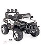Battery Operated Ride On 4X4 Jeep with Music and Lights - Black | Openable Wing Doors| Wide Comfortable Seat| Pre-loaded Music with USB & AUX| Easy to Assemble| Easy to Operate| Forward & Reverse Drive| Rechargeable Battery