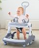 Baybee 2 IN 1 Baby Walker Cum Activity Push Walker with Parental Push Handle Seat Height Adjustable Stopper & Musical Toy Bar - Grey