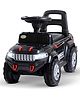 BAYBEE Speedy Manual Baby Ride On Car for Kids, Push Ride On Toy Jeep with Music & Led Light, Toddlers Push Ride Kids Car with Backrest, Under Seat Storage to Steering Wheel - Black
