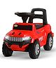 BAYBEE Speedy Manual Baby Ride On Car for Kids, Push Ride On Toy Jeep with Music & Led Light, Toddlers Push Ride Kids Car with Backrest, Under Seat Storage to Steering Wheel - Red