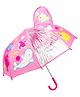 Fiddlerz Umbrella for Kids Waterproof Lightweight Stylish 3D Cartoon Manual Umbrella For Rain Kids Umbrella for Girls Boys and Baby - Pink