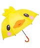Fiddlerz Umbrella for Kids 100% Waterproof Lightweight Stylish 3D Duck Manual Umbrella For Rain Kids Umbrella for Girls Boys - Yellow