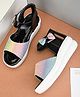 Steprite Bow Embellshed & Colour Gradient Sandal - Black