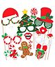 Wobbox Christmas Party Props Christmas Decorations Items , Green -Pack Of 15