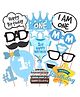 Wobbox Birthday Party Props Happy Birthday Decoration Kit Blue -Pack Of 16