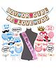 Wobbox Baby Shower Props Mom To Be Sash, Baby Shower Party Decorations Items Blue Pink -Pack Of 32