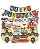 Wobbox Birthday Party Props Birthday Banner Happy Birthday Decoration Kit Yellow -Pack Of 50