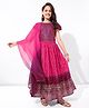EARTHY TOUCH Cotton Knit Cap Sleeves Printed Choli Lehenga with Dupatta Set - Purple