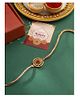 Viraasi Rakhi for Brother Ethnic Gold Plated Motif with Roli Chawal & Card
