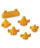DS Plastic Modak Mould Sancha Sacha Patti Strip and 5 Different Size Modak MoulFor Chocolate and Mithai - Yellow