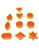 DS Star Heart Round Hexagon Triangle Oval Square Drop Flower Shape Cutlet Plastic Chocolate Moulds Big 10pcs - Yellow