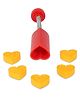 DS Heart Shape 5 Desings Peda Sweet Fast Stamping Mithai Cutte Plastic - Yellow