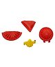 DS Karanji Modak Jumbo Kachor and Samosa Sancha Mould, Plastic - Red and Yellow