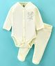 I Bears Cotton Interlock Full Sleeves Bunny Printed Oneise with Bootie Leggings - Light Green