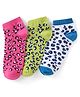 Pine Kids Ankle Length Socks With Leopard Design - Green Pink & Blue