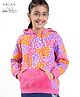 Arias Cotton Knit Full Sleeves Text Printed Sweatshirt with Hood - Pink
