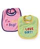Hopsy Mixprint Set Of 2 Bibs - Pink & Green