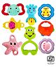 Toys Non-Toxic Musical Sound Rattle Teether for New Born Pack Of 7 (Color And Print May Vary)