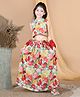 Aww Hunnie Sleeveless Floral Printed Lehenga Choli With Dupatta - Multi Colour