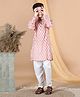 Aww Hunnie Full Sleeves Rose Printed Kurta With Pyjama - Pink