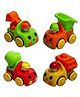 WISHKEY Set of 4 Cute Construction Vehicles for Babies Colorful Push and Go Birthday Gift Toy For Kids Miniature Friction Powered Engineering Activity Play Set - Multicolour
