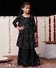 Vastramay Three Fourth Sleeves  Shisha Embroidered Lehenga Set - Black