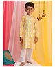 Vastramay Full Sleeves Ikat Motif Design Printed Kurta Pyjama Set - Yellow & White